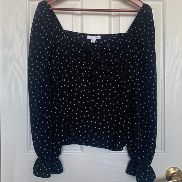 TOPSHOP | Palermo Prairie Star Print Blouse Sz US 6 - Picture 4 of 6